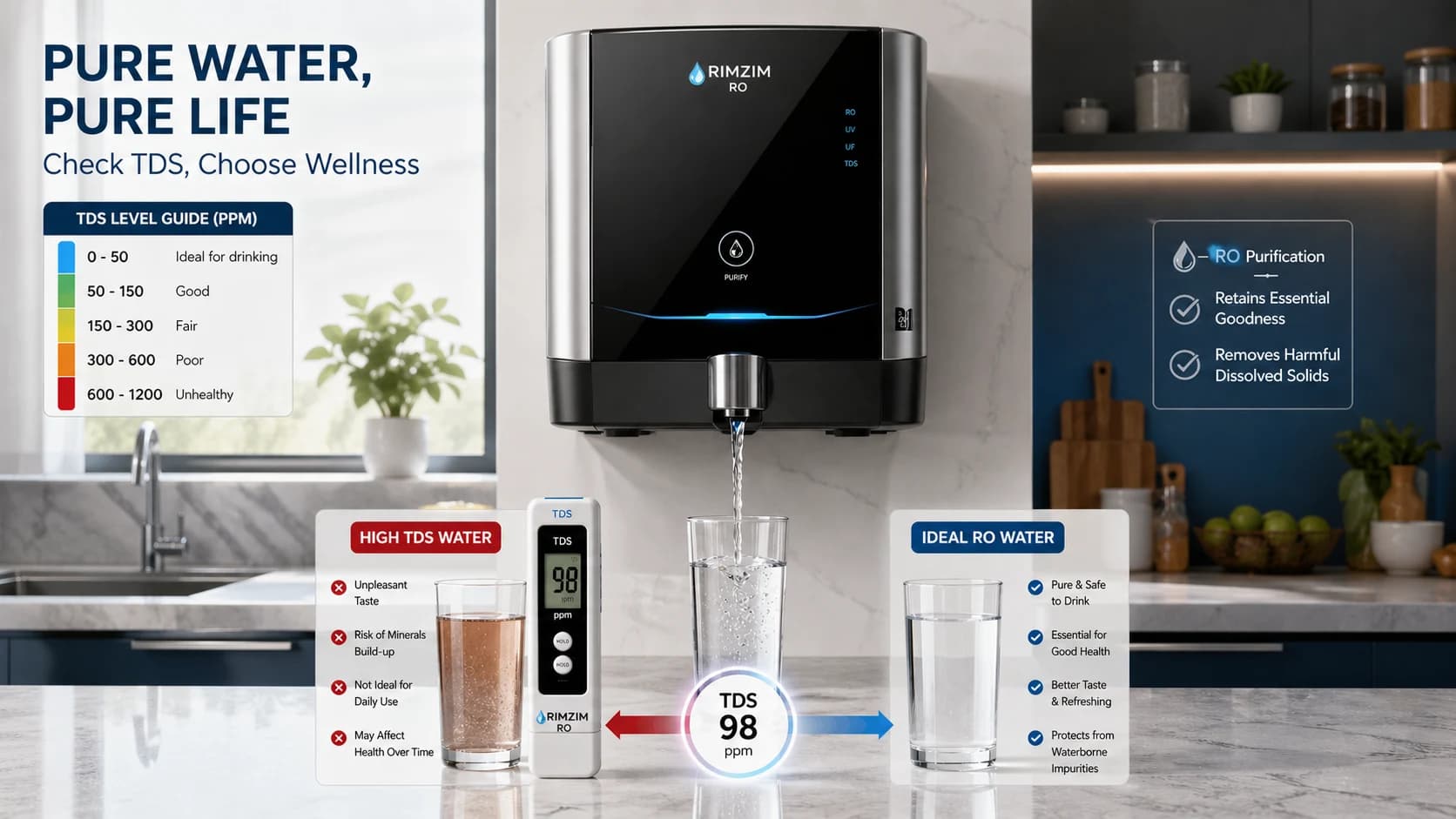 RO Water TDS Levels: What's the Ideal Range for Safe Drinking Water?