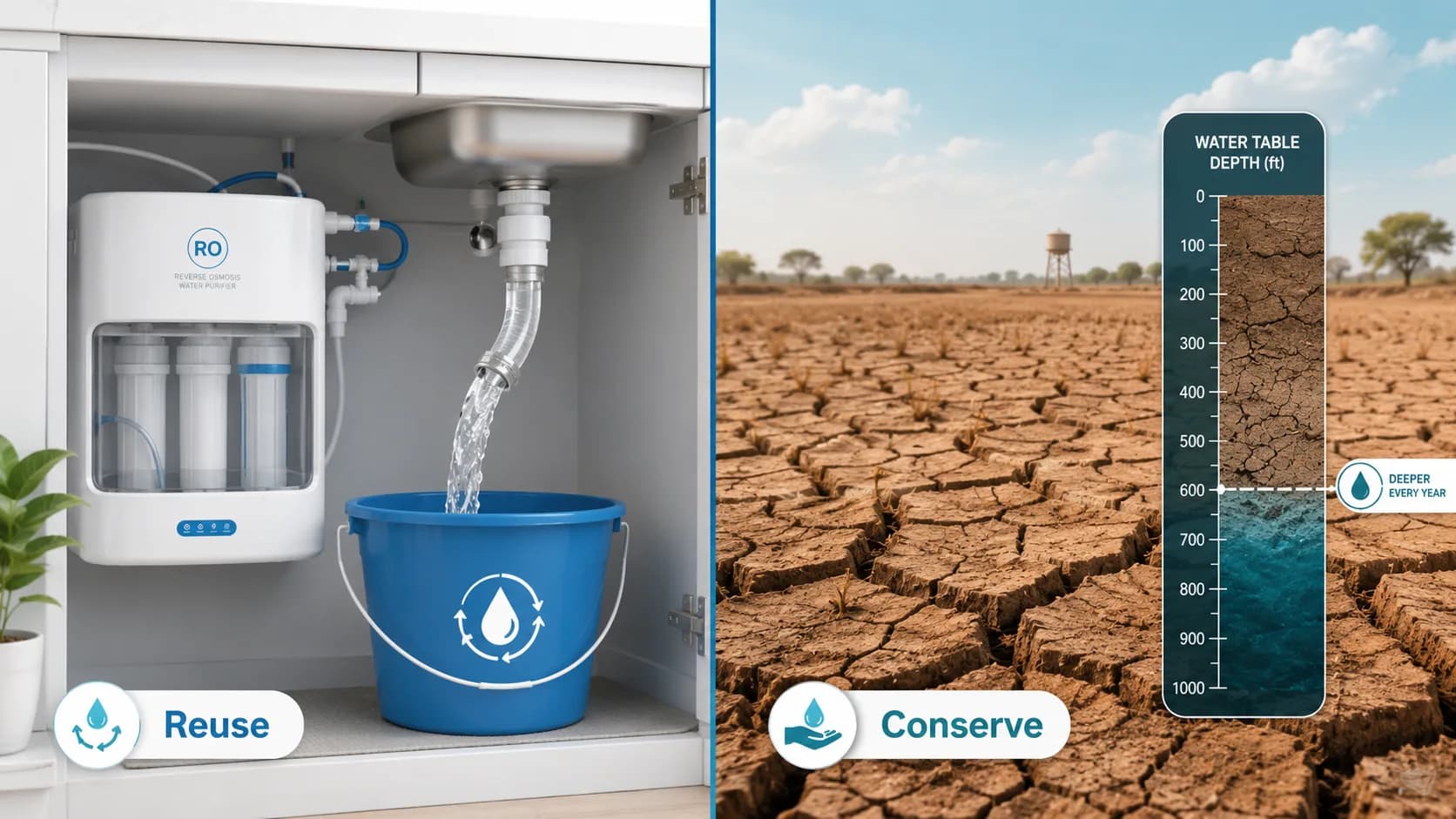 How Much Water Does Your RO Purifier Waste? (And 7 Smart Ways to Reuse It)
